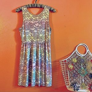 One&Only ombré flowers UO mini VTG babydoll dress